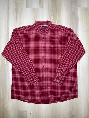 Ariat Pro Series Stretch Shirt Men’s Sz XL Red Check Western Cowboy Long Sleeve